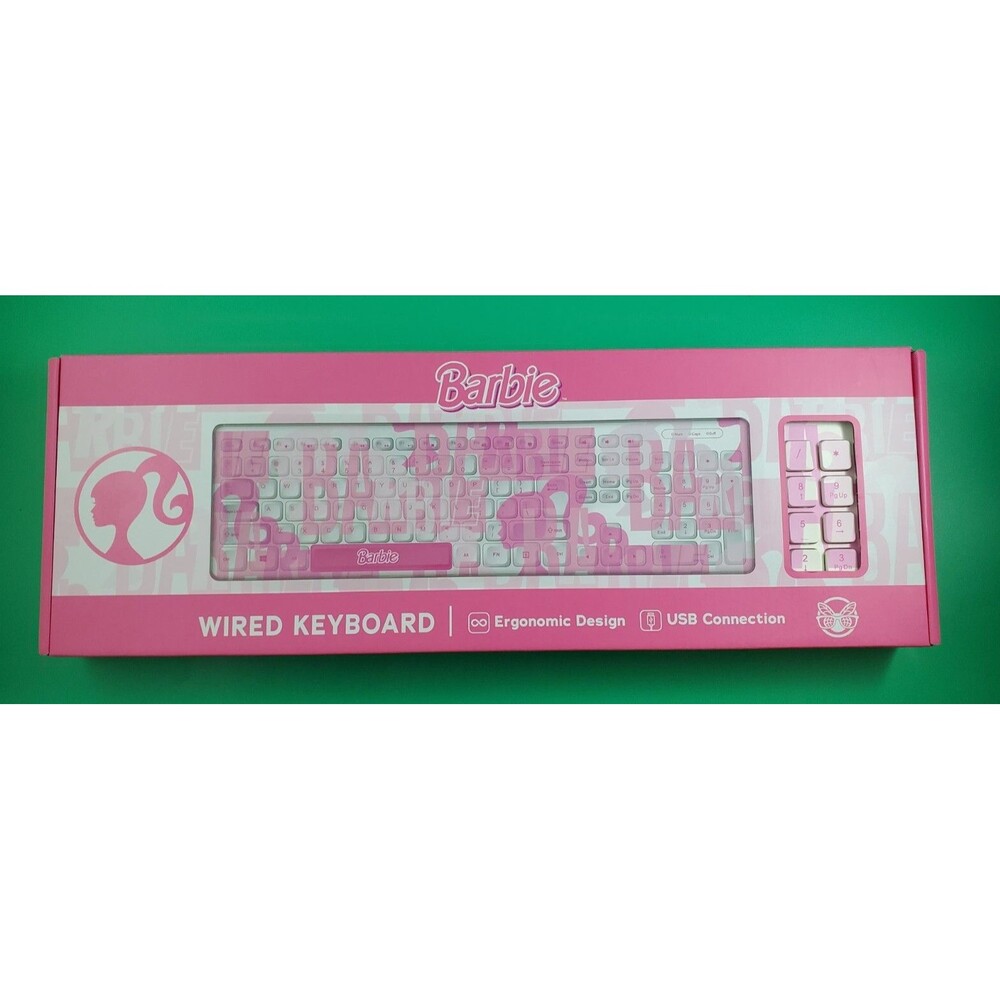 Barbie Wired Keyboard - Culturefly, USB Connection, Ergonomic Design / Pink